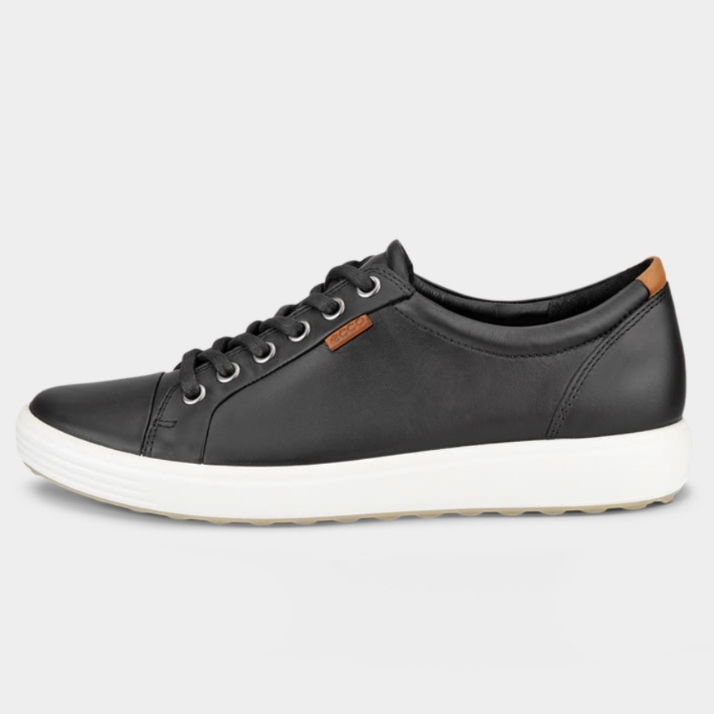 ECCO Women’s Soft 7 Black Leather Sneakers